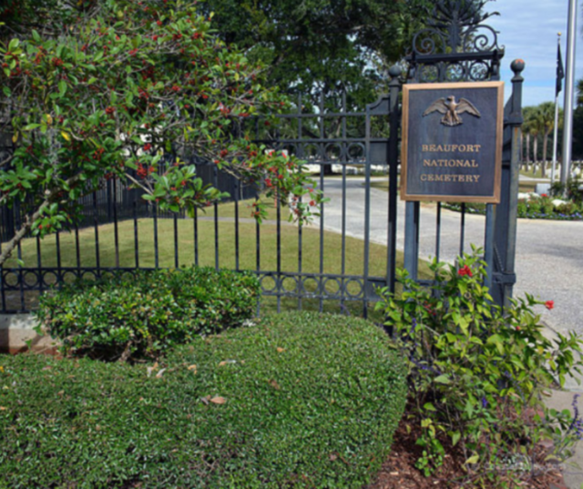 The Beaufort National Cemetery entrance