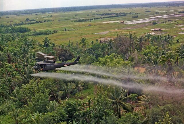 Spraying herbicides in Vietnam.