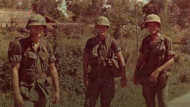Lt. Vincent Capodanno, right, a chaplain with Mike Company, 3rd Battalion, 5th Marine Regiment, and two U.S. Marines in the same unit pose for a photo before Operation Swift in Vietnam, Sept. 4, 1967. Lt. Capodanno’s dedication and care for his Marines earned him the highest respect of those who served with him. For his selfless bravery, he was awarded the Medal of Honor, posthumously.