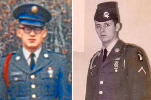 Washburn hopes to add a tribute to Vietnam veterans at its Area Veterans memorial this summer. The bronze statue would be dedicated to U.S. Army Cpl. Stuart A. Woodman of Washburn (left) and U.S. Army Cpl. Dellwyn Fitch of Perham, both of whom died while serving in Vietnam. (Courtesy of Larry Harrison)