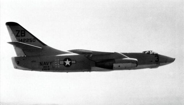 An Douglas A-3 Skywarrior in level flight.