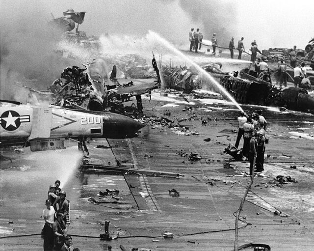 The deck of the USS Forrestal