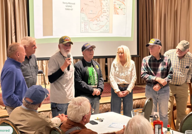 Vietnam veterans gather to talk about their experiences during and after the war on Monday, Oct. 19 at American Legion Post 119 in Estes Park. (Jeffrey Bear / Trail-Gazette)
